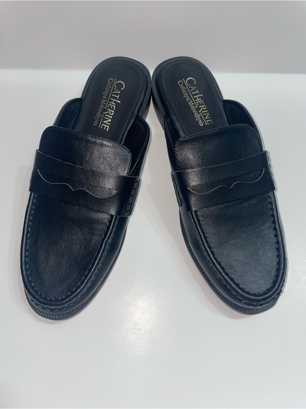 Catherine Malandrino Black Slip-On Fux Leather Loafers Women’s Size 8 1/2